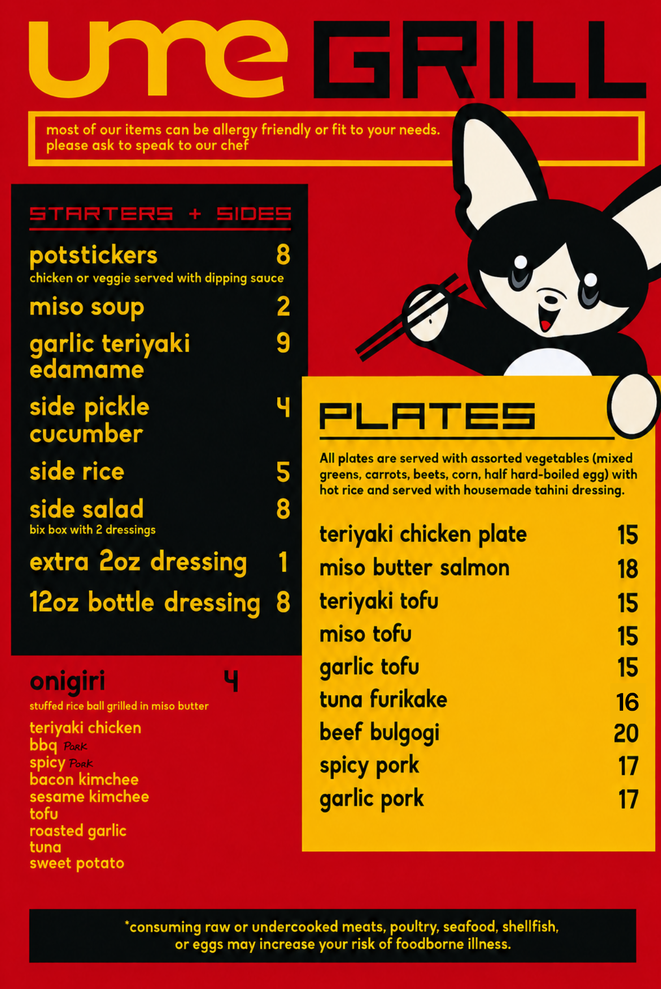 menu